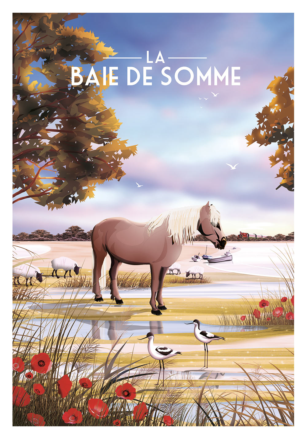 Affiche Baie de Somme immense étendue de sable et d'eau Poster mural cuisine