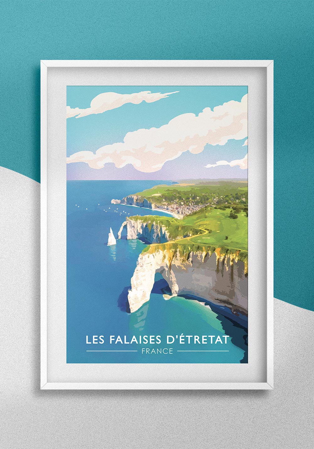 Affiche falaises étretat Seine-Maritime Arsène Lupin Artcamia
