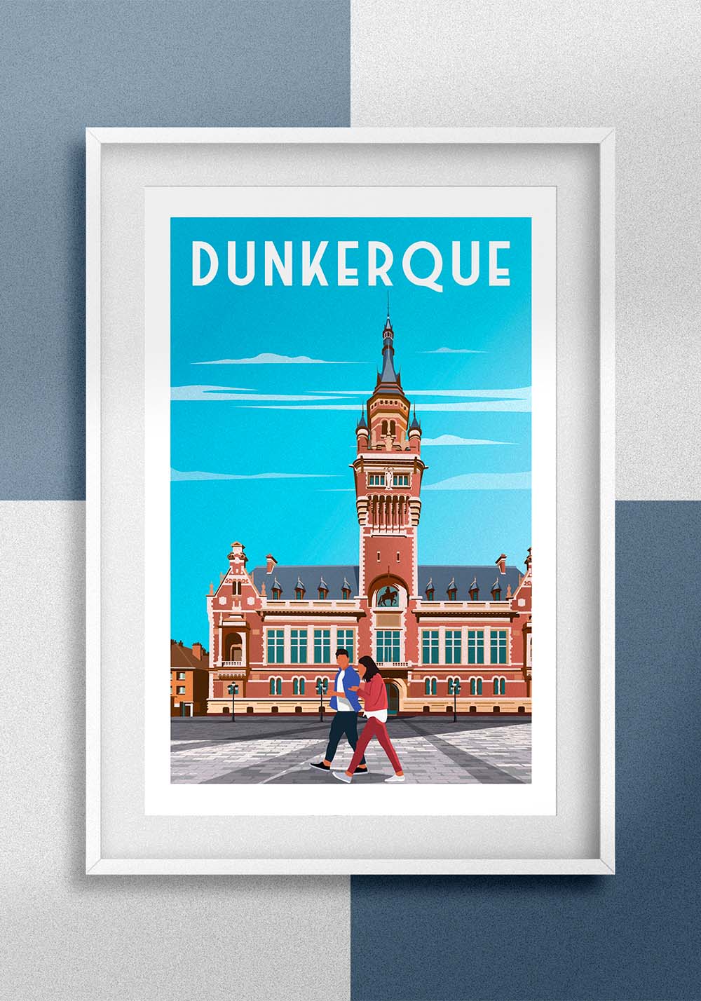 Affiche mairie et beffroi Dunkerque