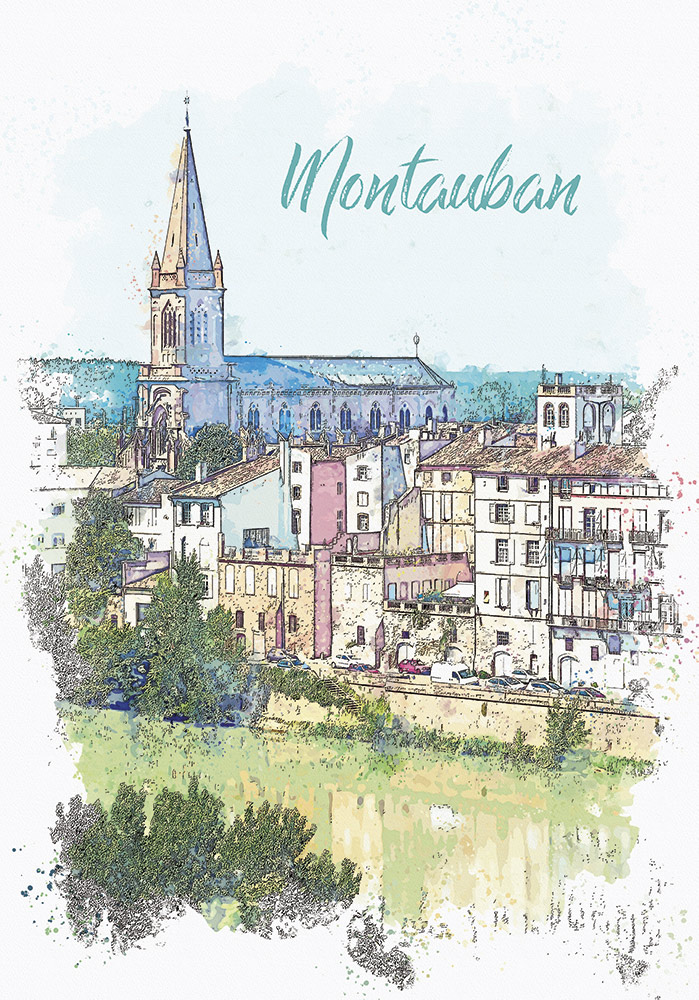 Affiche Montauban église de Saint Orens le Tarn Poster hall