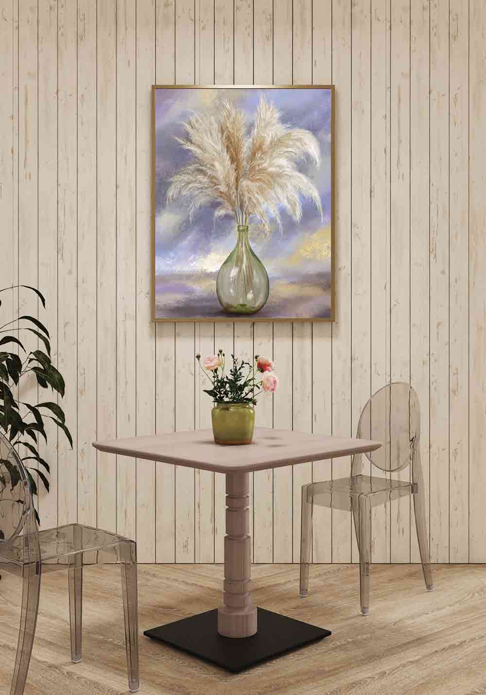 Bouquet sec herbe de la pampa Décoration vase poster mural