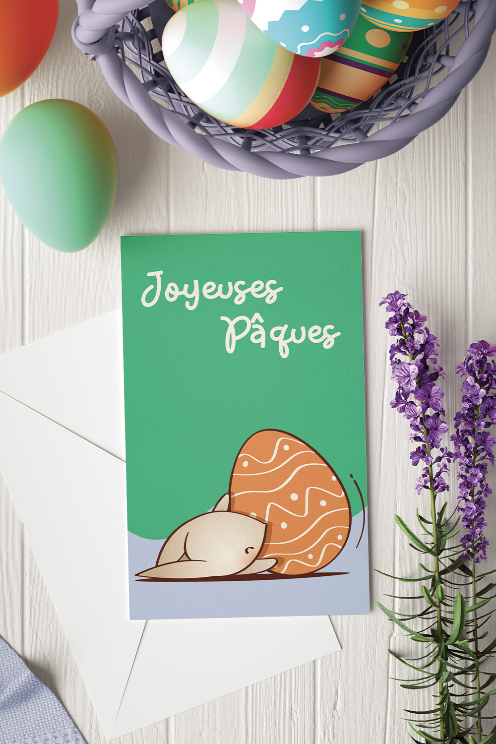 Carte simple Joyeuses Pâques Artcamia