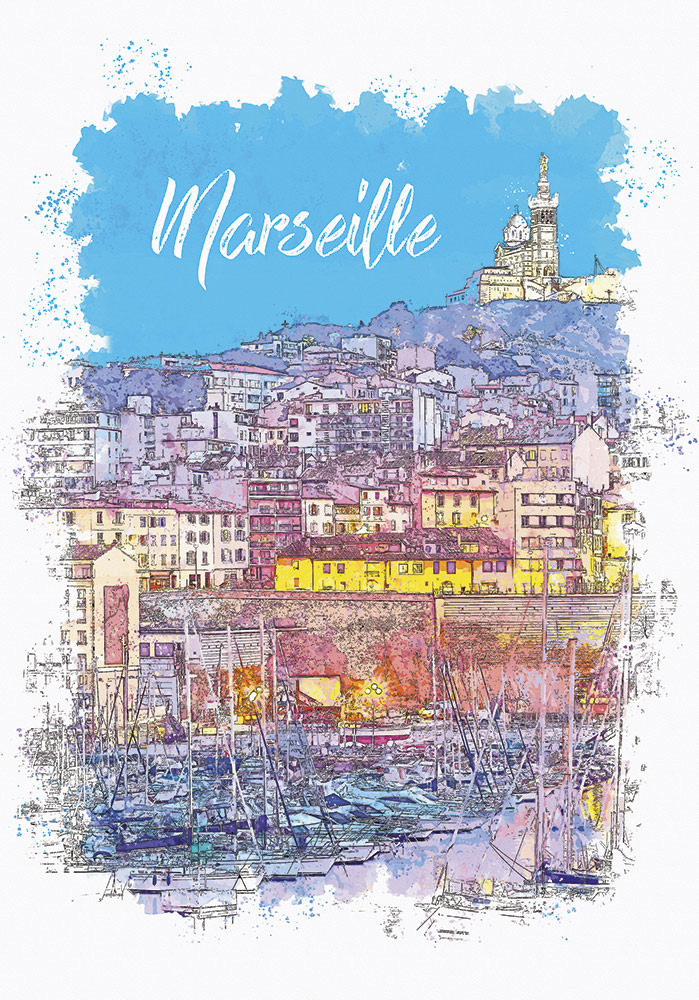 Décoration murale Marseille mer Méditerranée port maritime Poster mural cuisine
