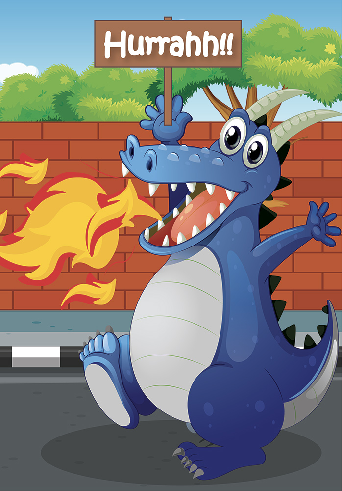 Dragon bleu feu Poster enfants