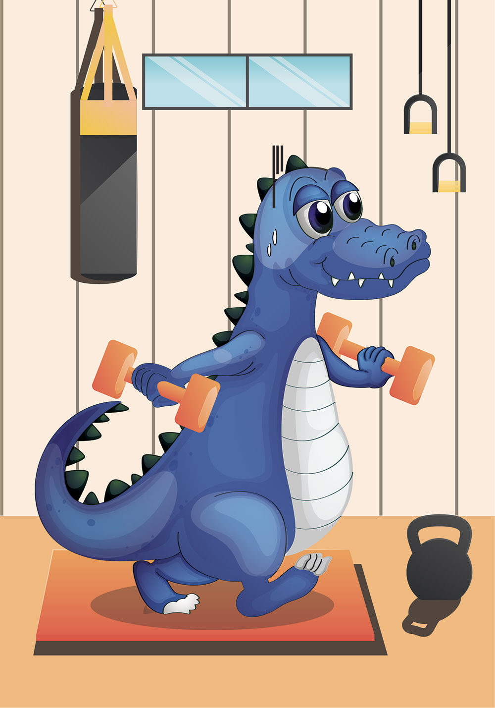 Affiche dragon enfant qui s'entraîne sport décoration murs