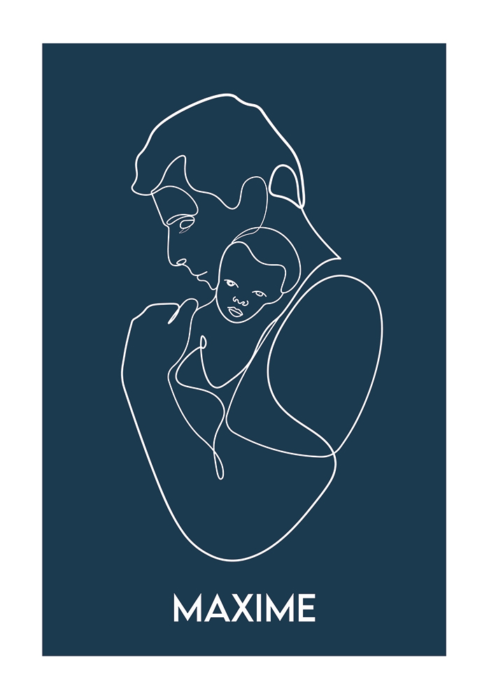 Père bébé bercé dans les bras amour Affiche personnalisable