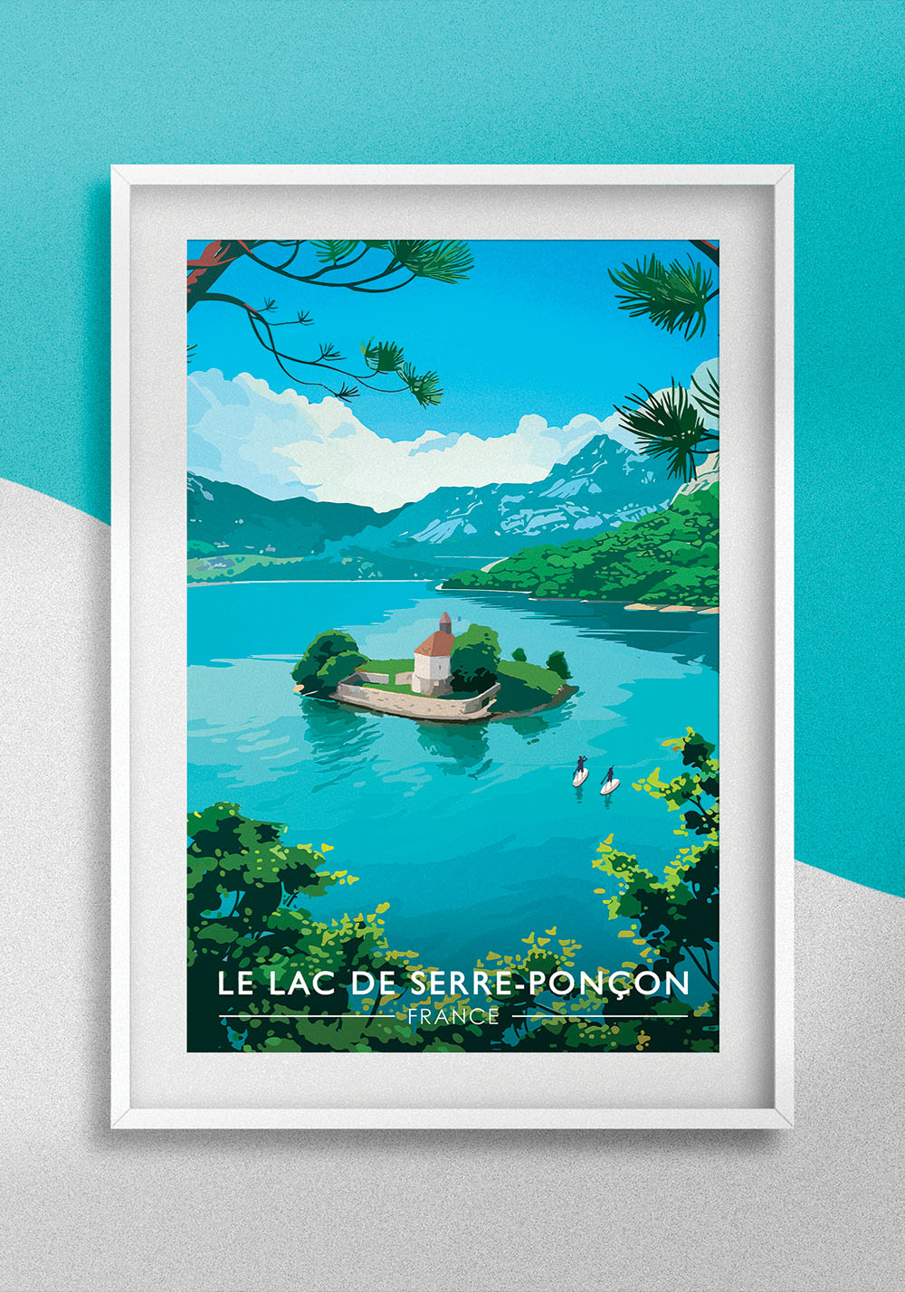 Poster du lac de serre-ponçon