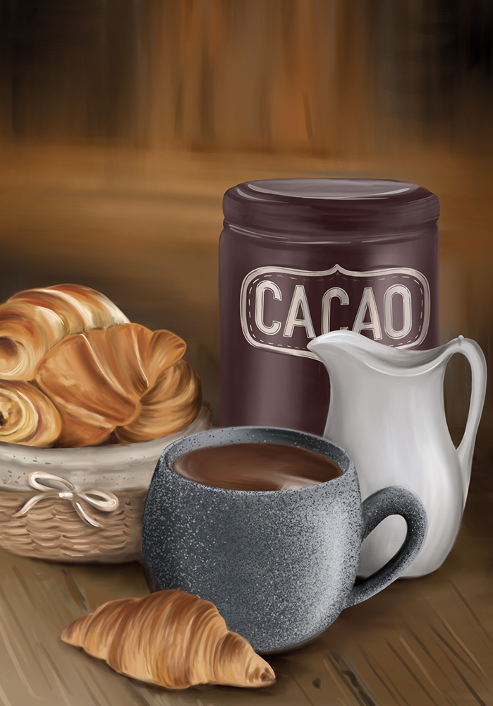 Tasse de chocolat chaud antioxydant Décoration murale