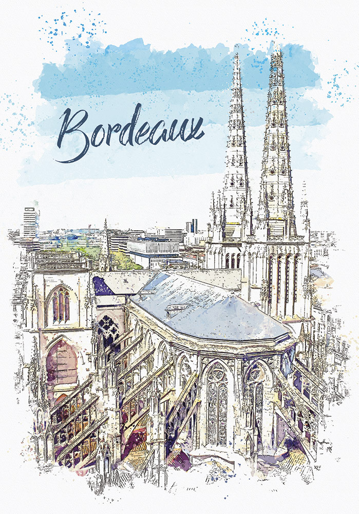 Affiche Bordeaux région Nouvelle Aquitaine Décor mural bureau