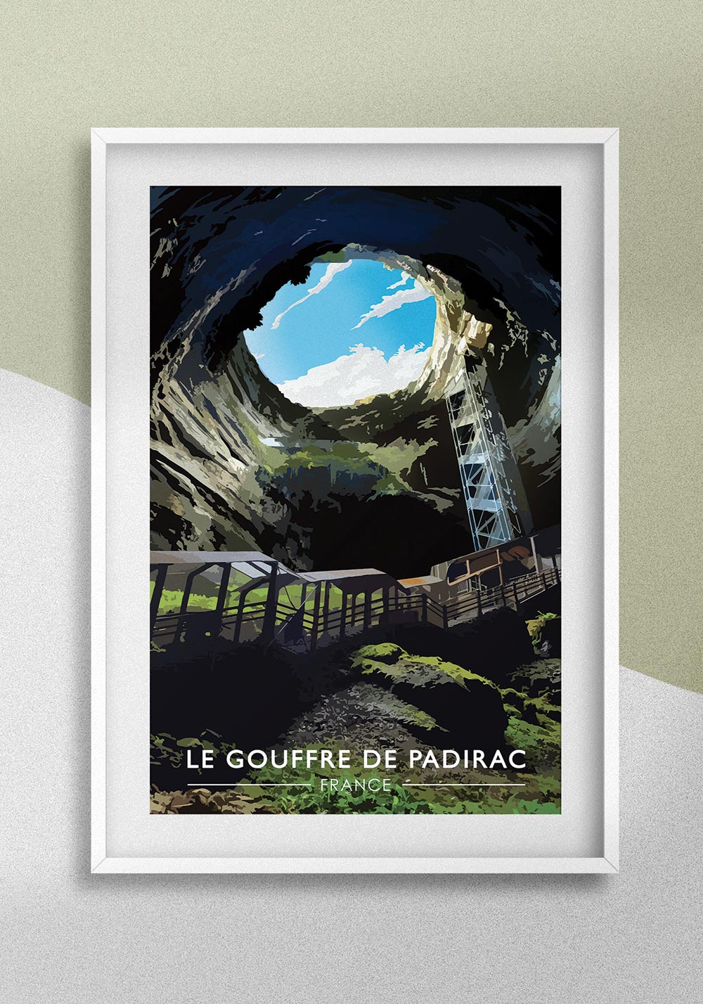 Affiche gouffre de Padirac Quercy bateliers barques Artcamia