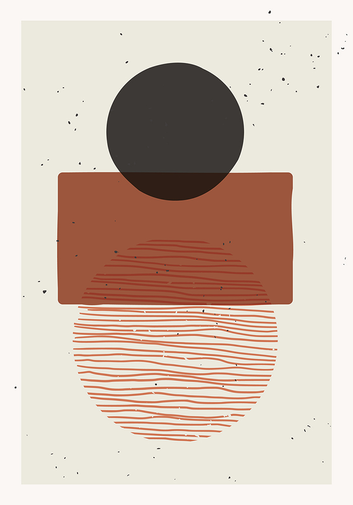 Affiche graphique minimaliste ronds rectangle abstrait Poster mural Artcamia