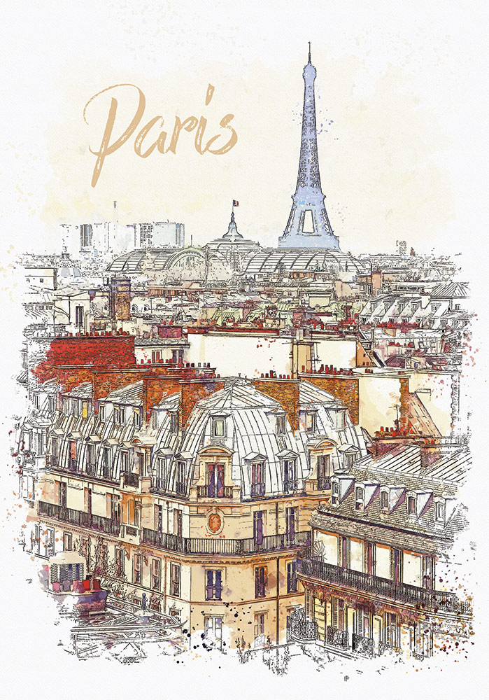 Affiche Paris monuments capitale de la France Décor mural cuisine