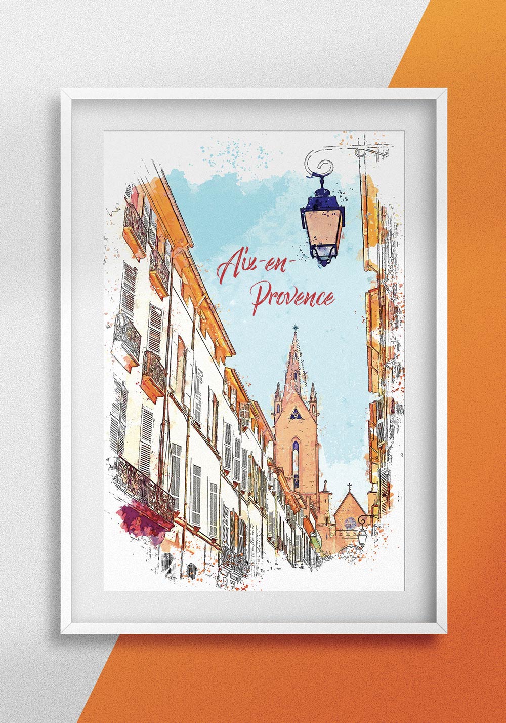 Affiche ville Aix-en-Provence Aixois Poster Artcamia