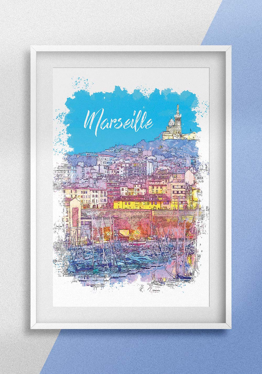 Affiche ville de Marseille les Calanques fleuve l'Huveaune Artcamia