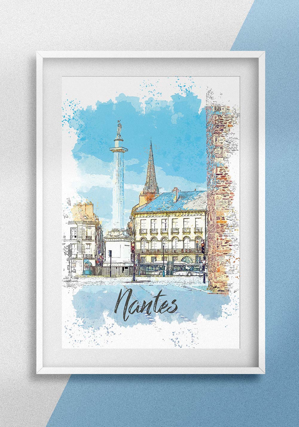 Affiche ville de Nantes Bretagne château des ducs de Bretagne Artcamia