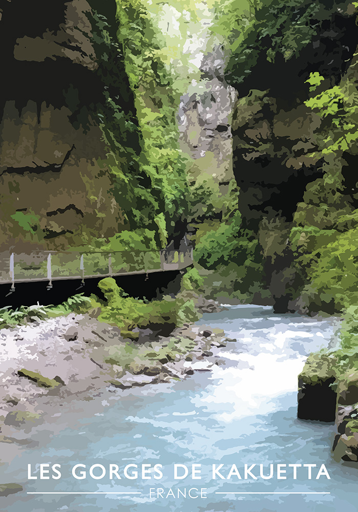 Décoration murale Les Gorges de Kakuetta pays de la Haute-Soule Affiche bureau