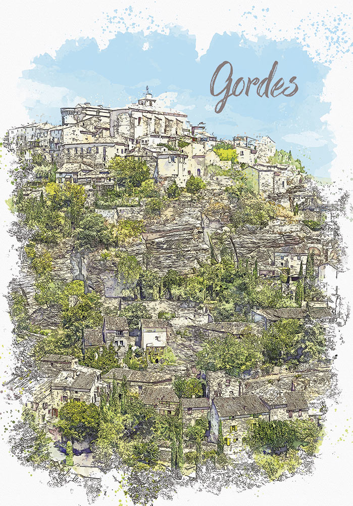 Décoration murale Gordes parc naturel régional du luberon Affiche chambre