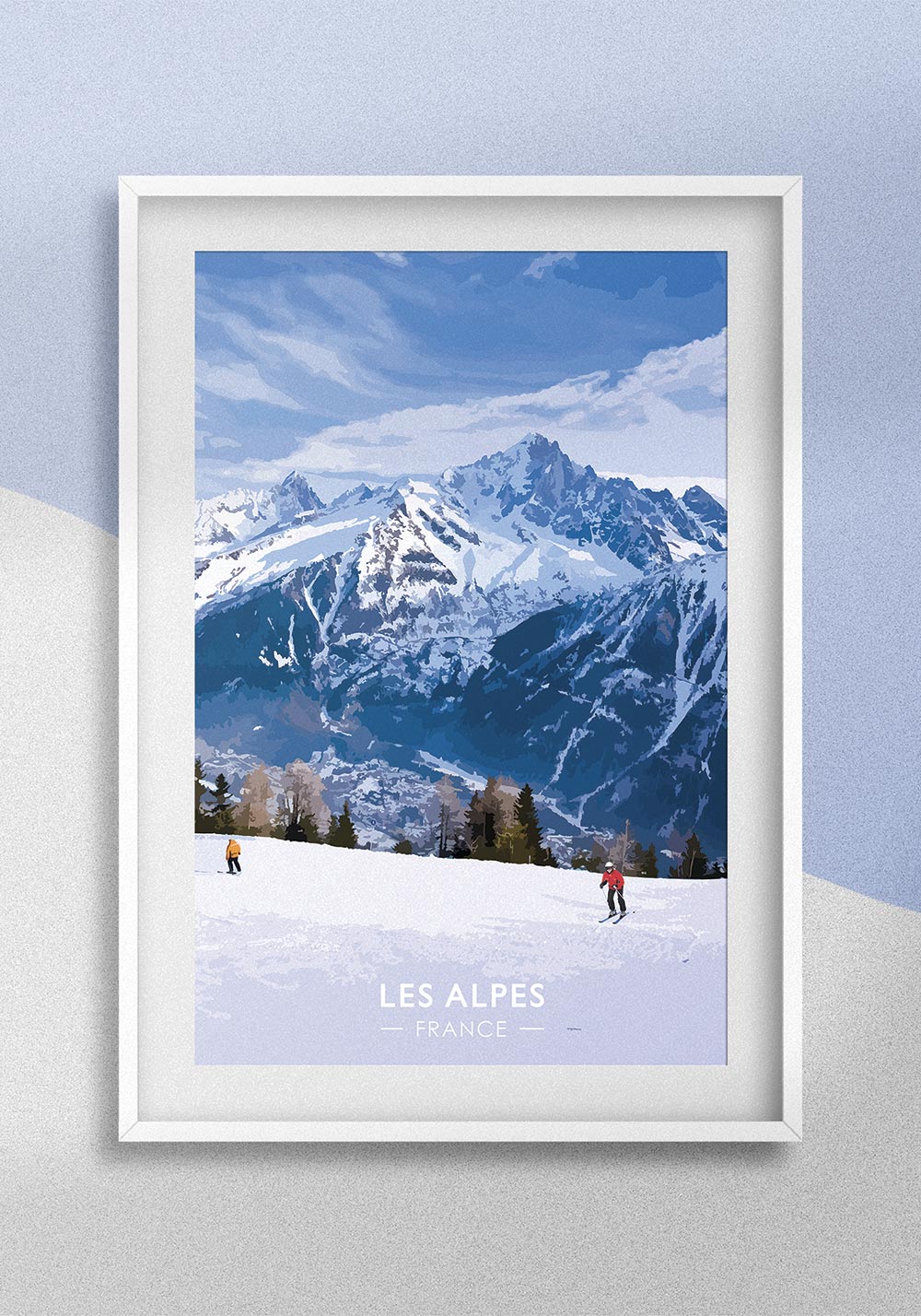 Les Alpes Affiche murale chaîne de montagnes européenne Mont Blanc 4810 m