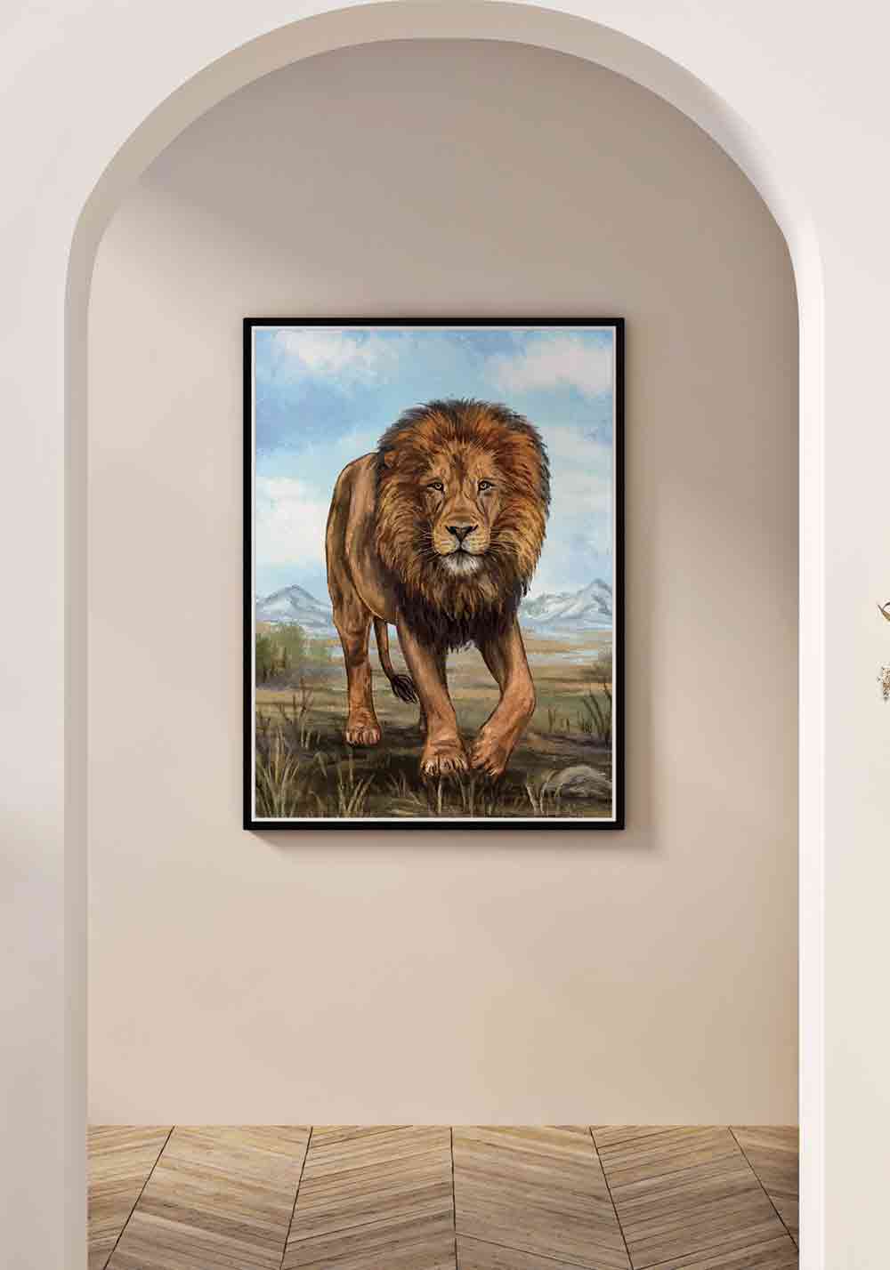 Lion roi des animaux savane Afrique Affiche artcamia