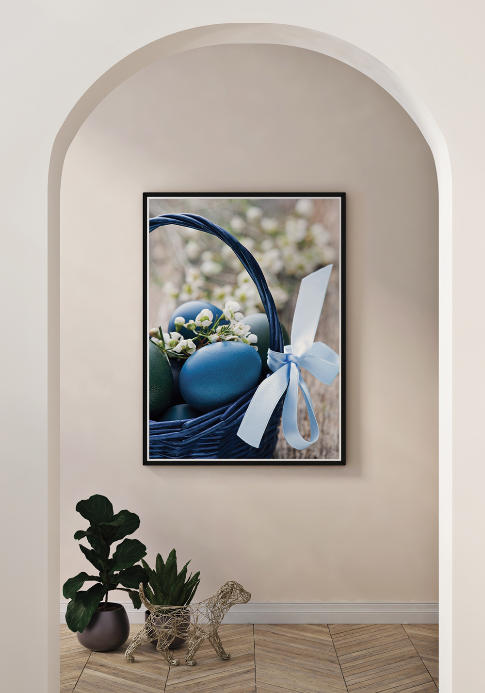 Panier oeufs fleurs Artcamia