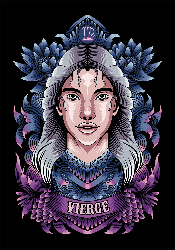 Signe astrologie Vierge couleur violet gris Décor murs