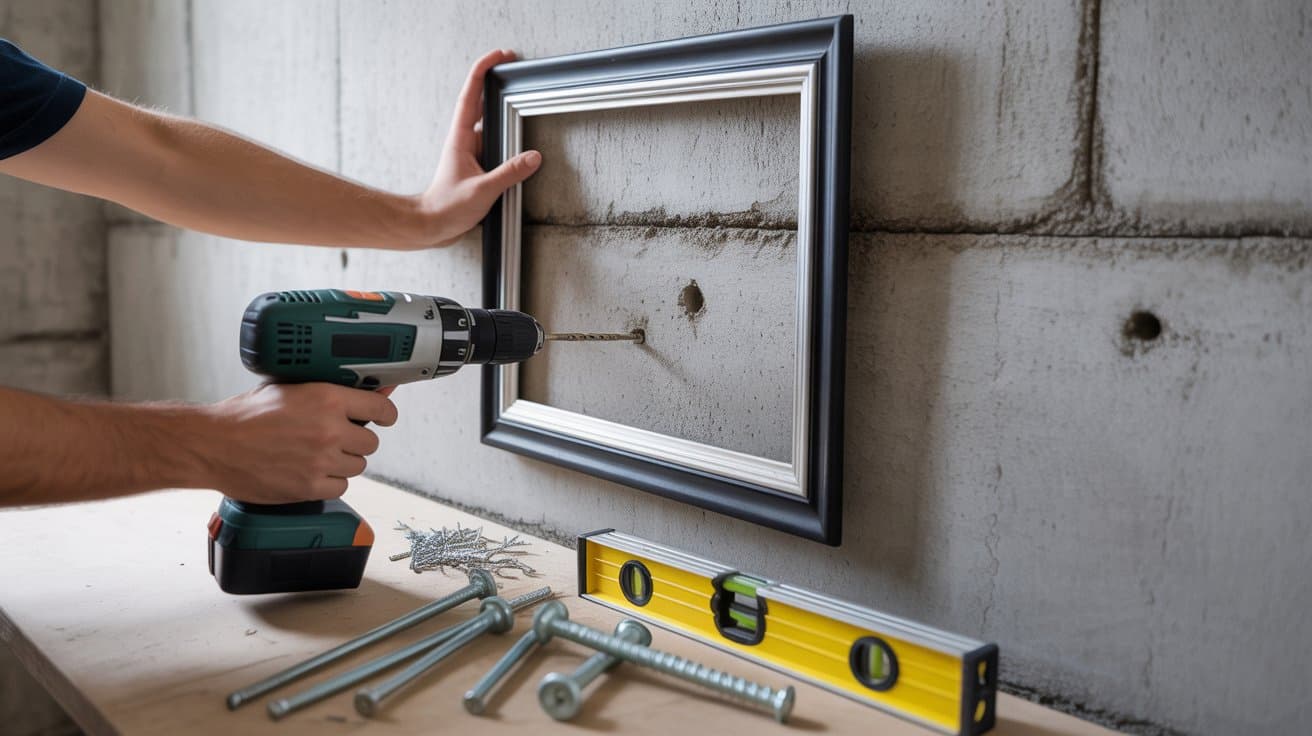 Comment fixer un cadre sur un mur en béton