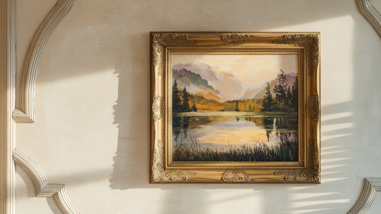 a photo of a framed artwork on a wall th eskmo4n9segf9r297j18za qqqitjwaroohhub3m b47w