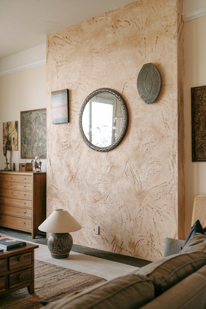 miroir mur du salon