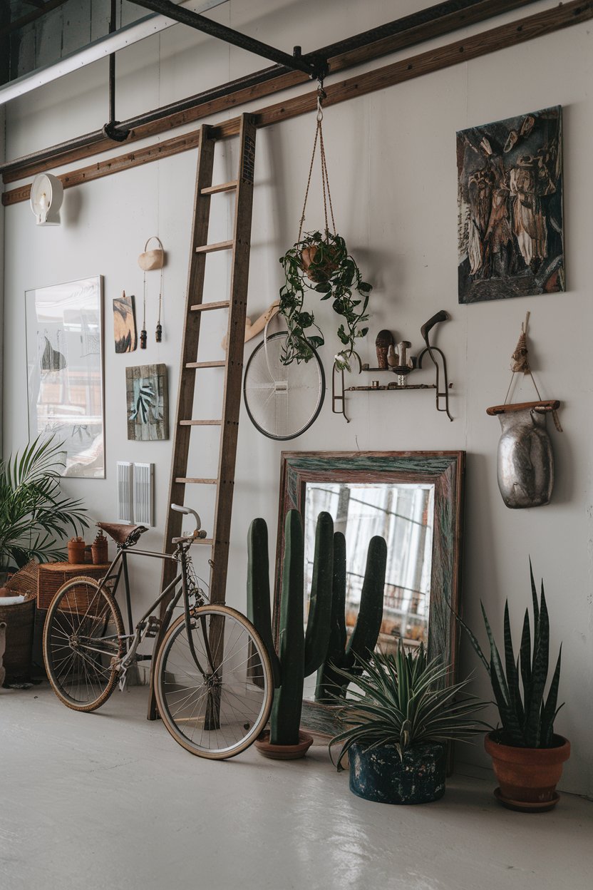 Déco mur blanc chargée
