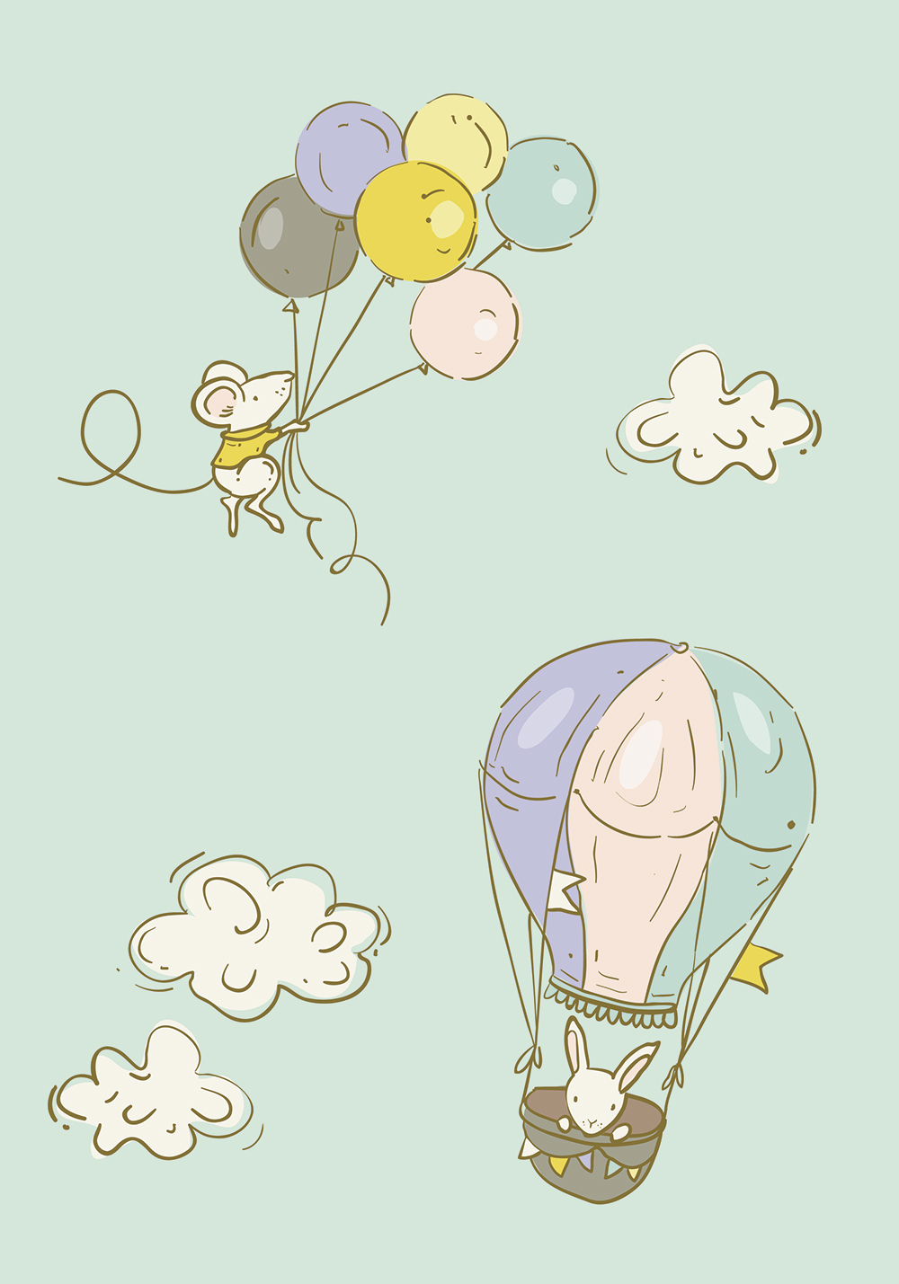Affiche montgolfière pour enfants Poster chambre