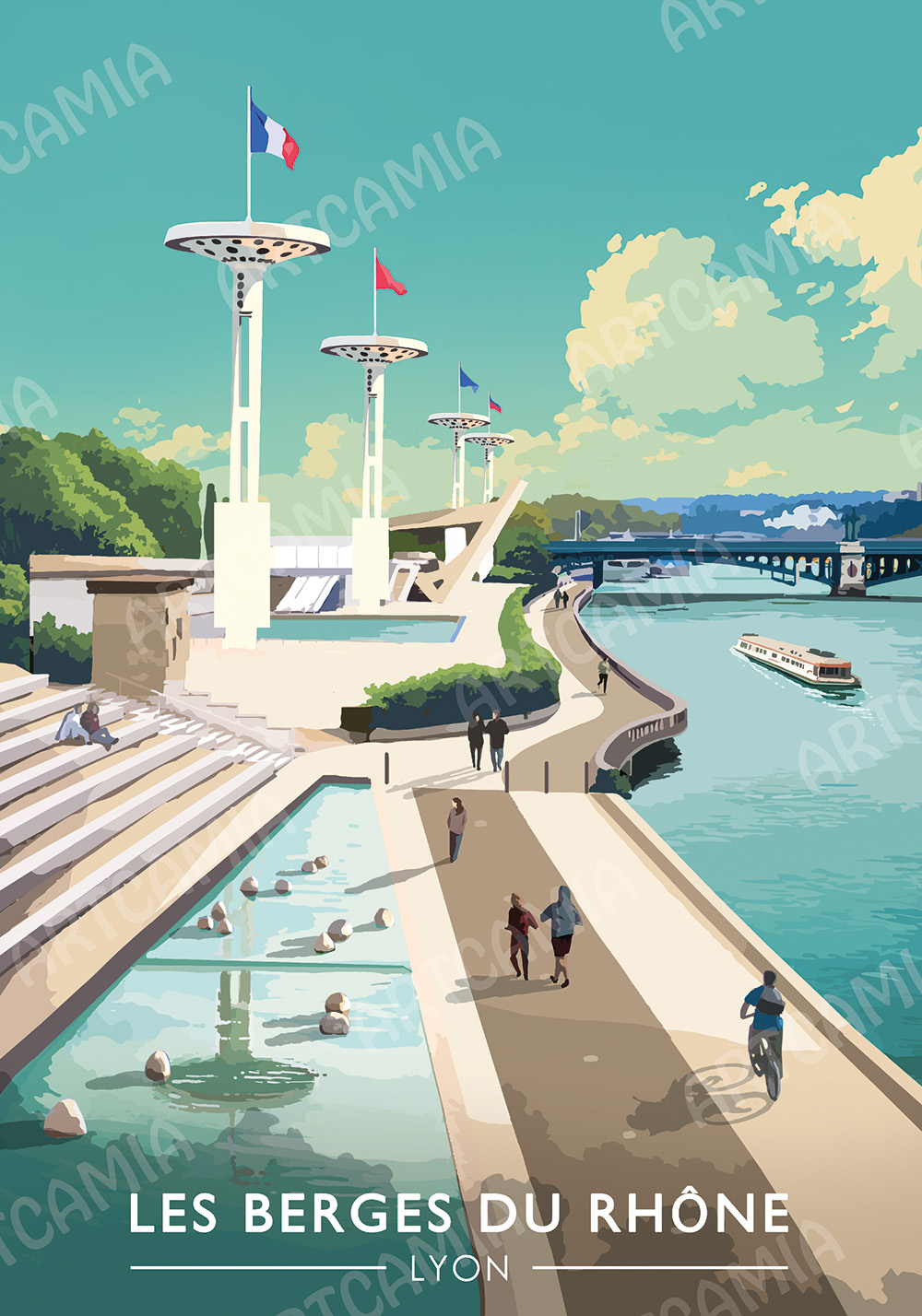 Affiche berges du Rhône