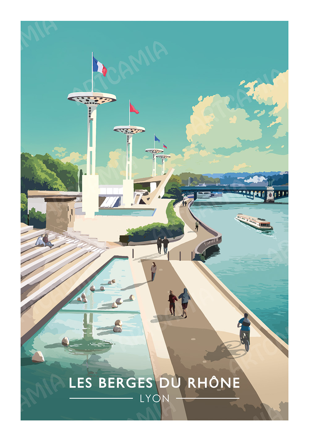 Affiche berges du Rhône