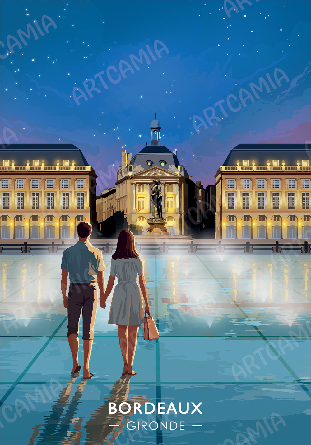Affiche Bordeaux place de la Bourse