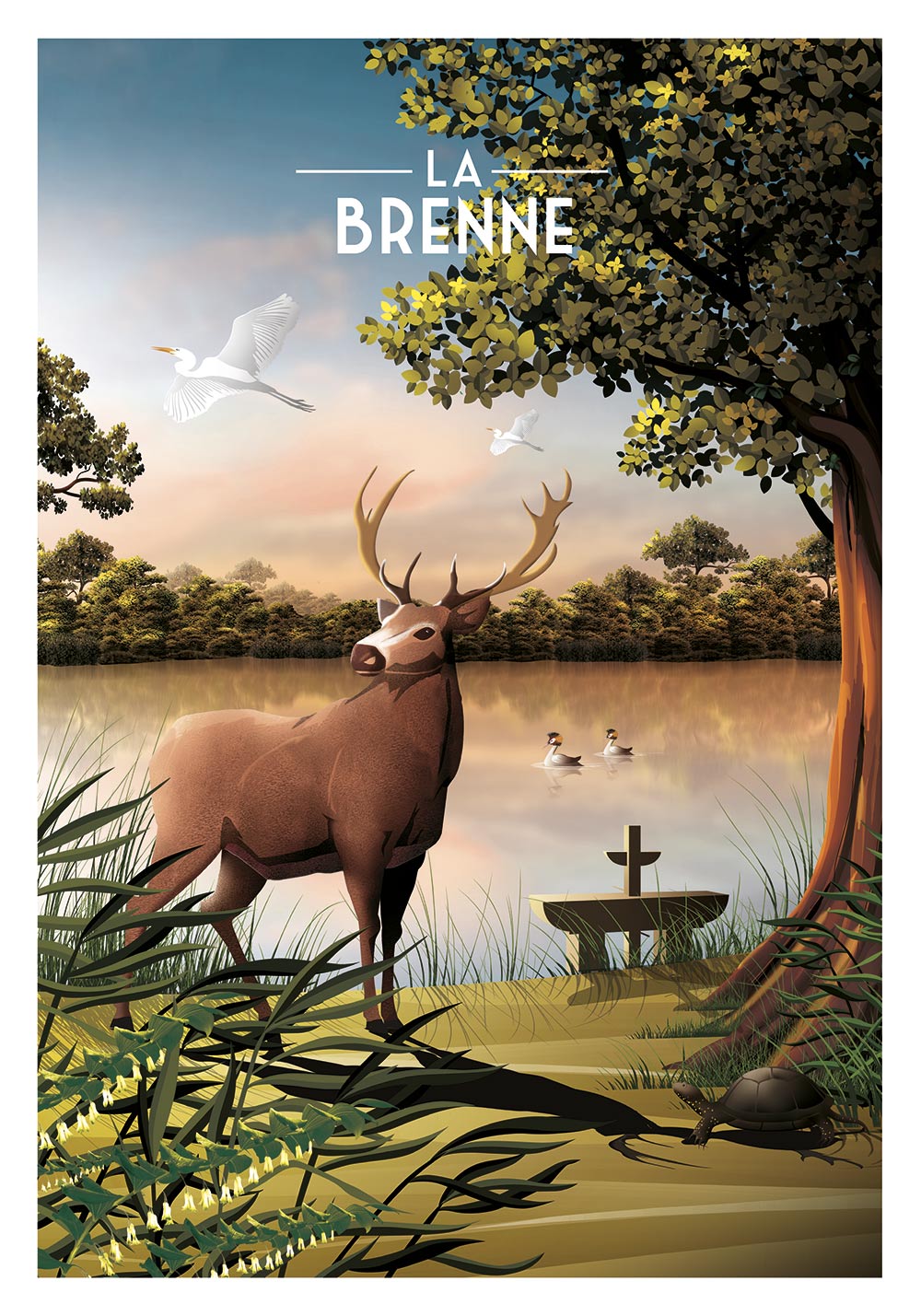 Affiche brenne parc naturel régional français poster mural bureau