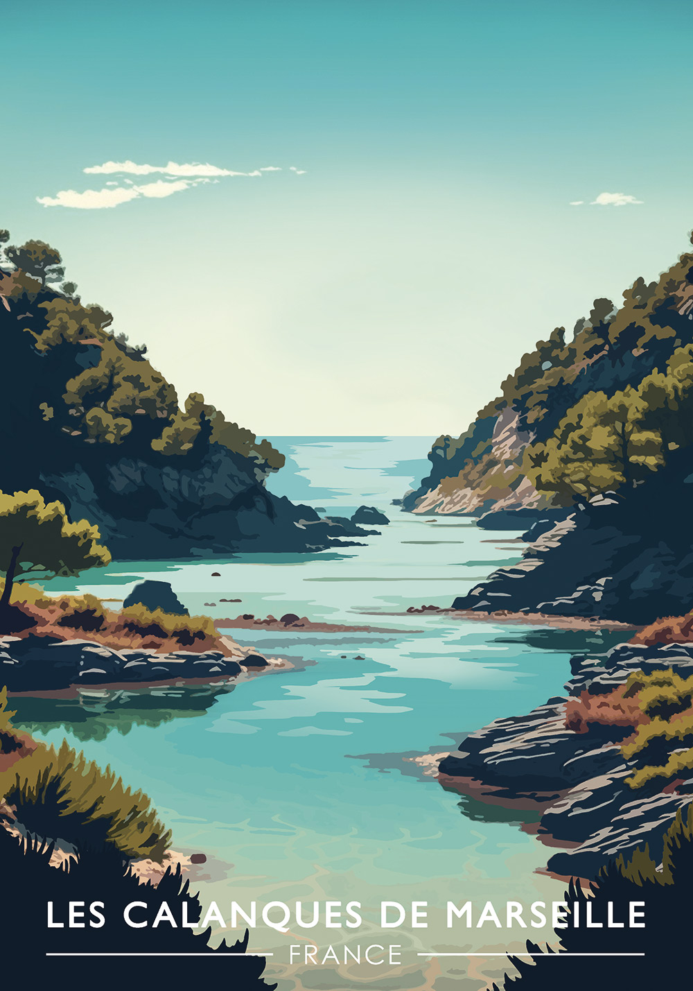 Affiche Calanques Marseille Provence-Alpes-Côte d'Azur