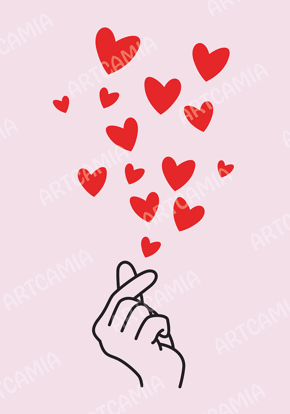 Affiche coeur coréen