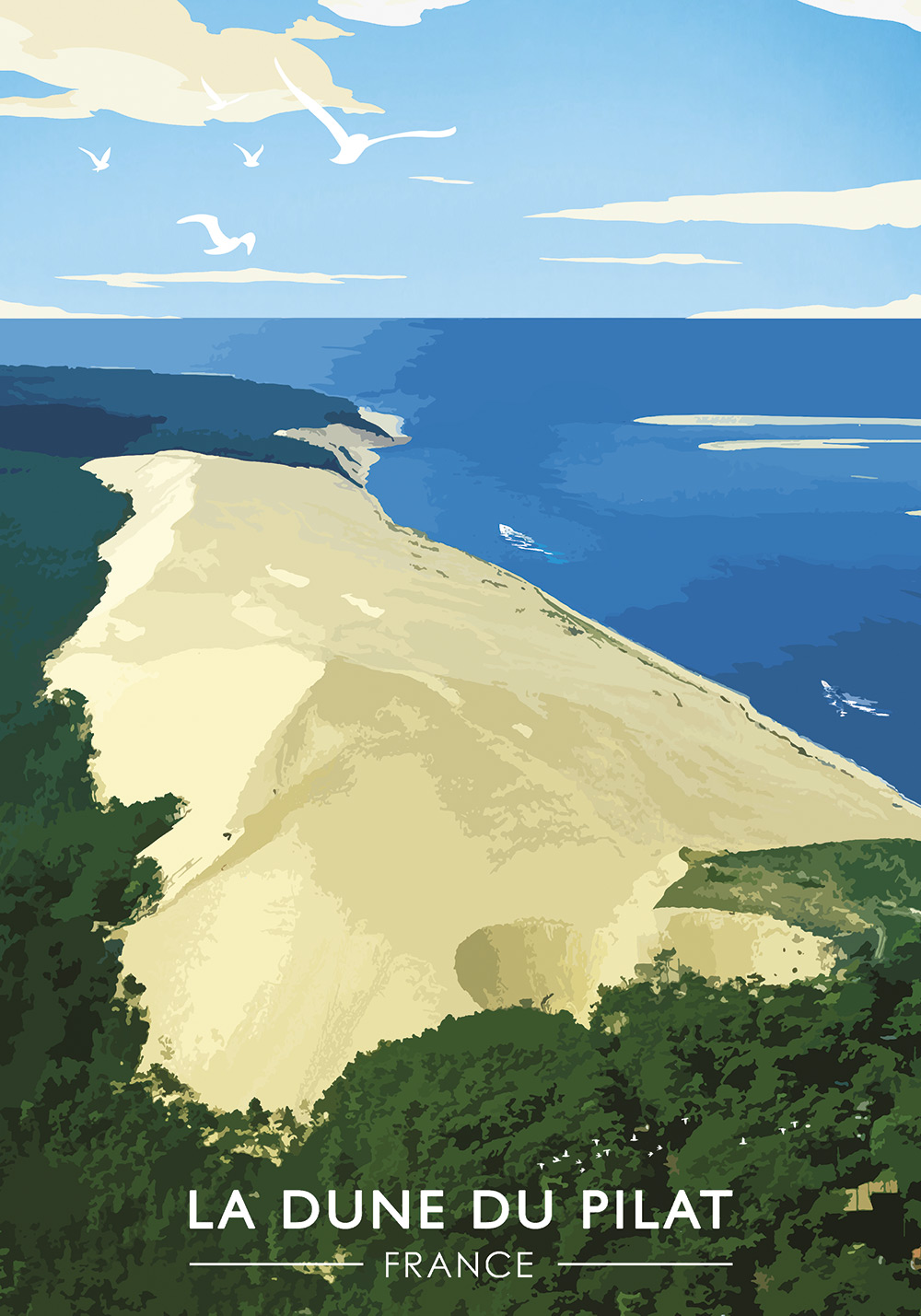 Affiche Dune du pilat Bassin d'Arcachon Poster Gironde