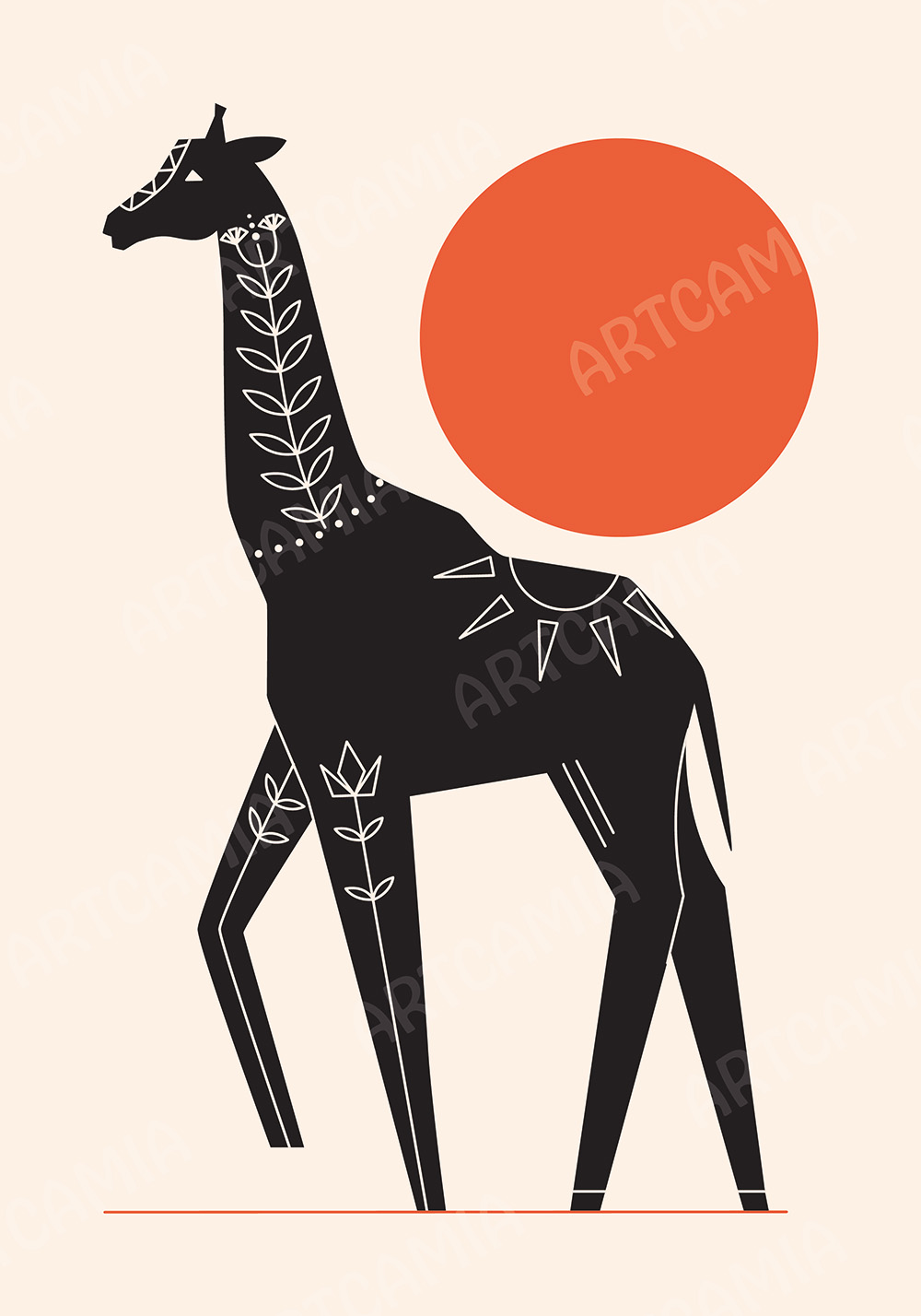 Affiche girafe design