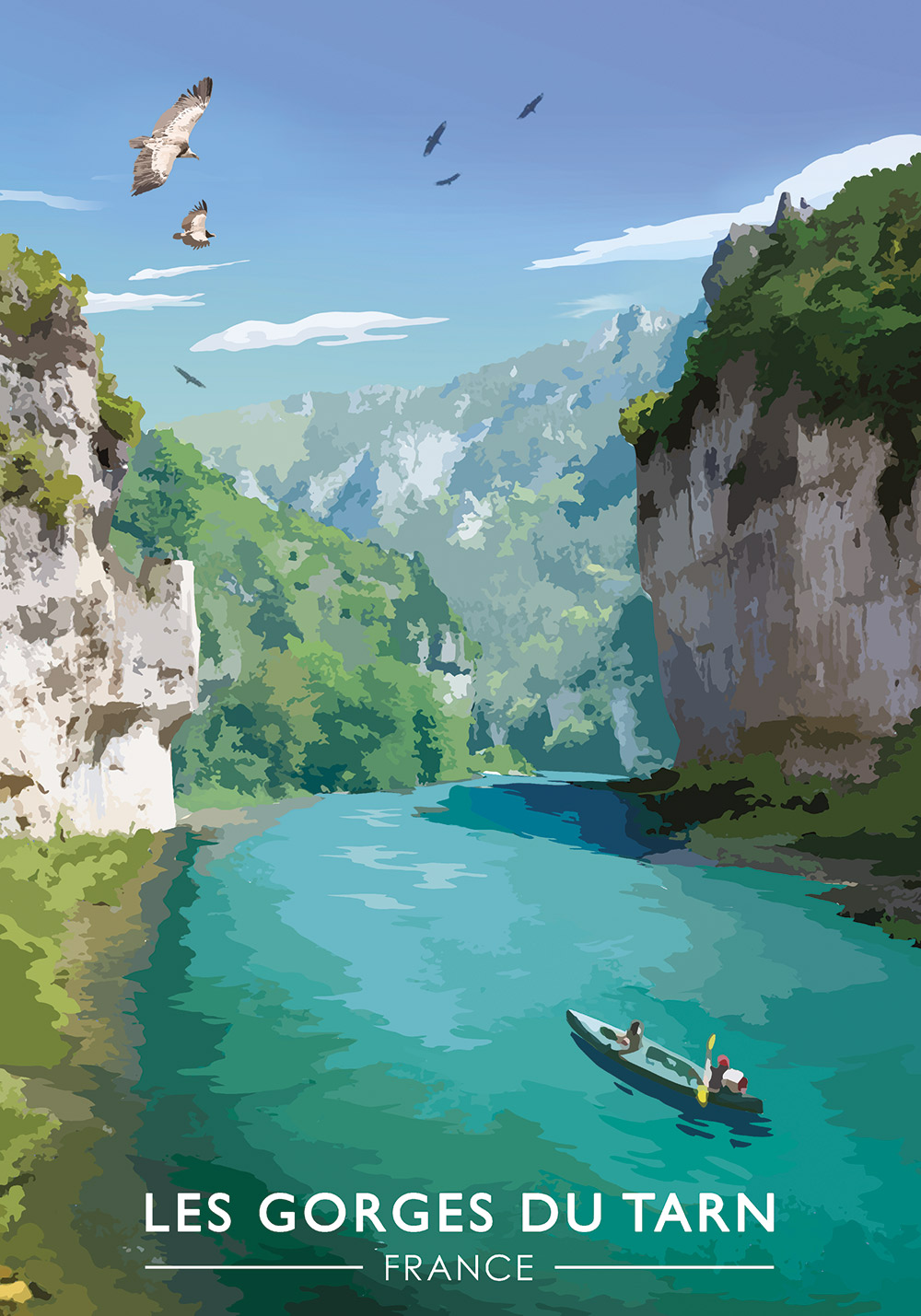 Affiche Gorges du Tarn entre la Lozère et l'Aveyron Poster mural cuisine