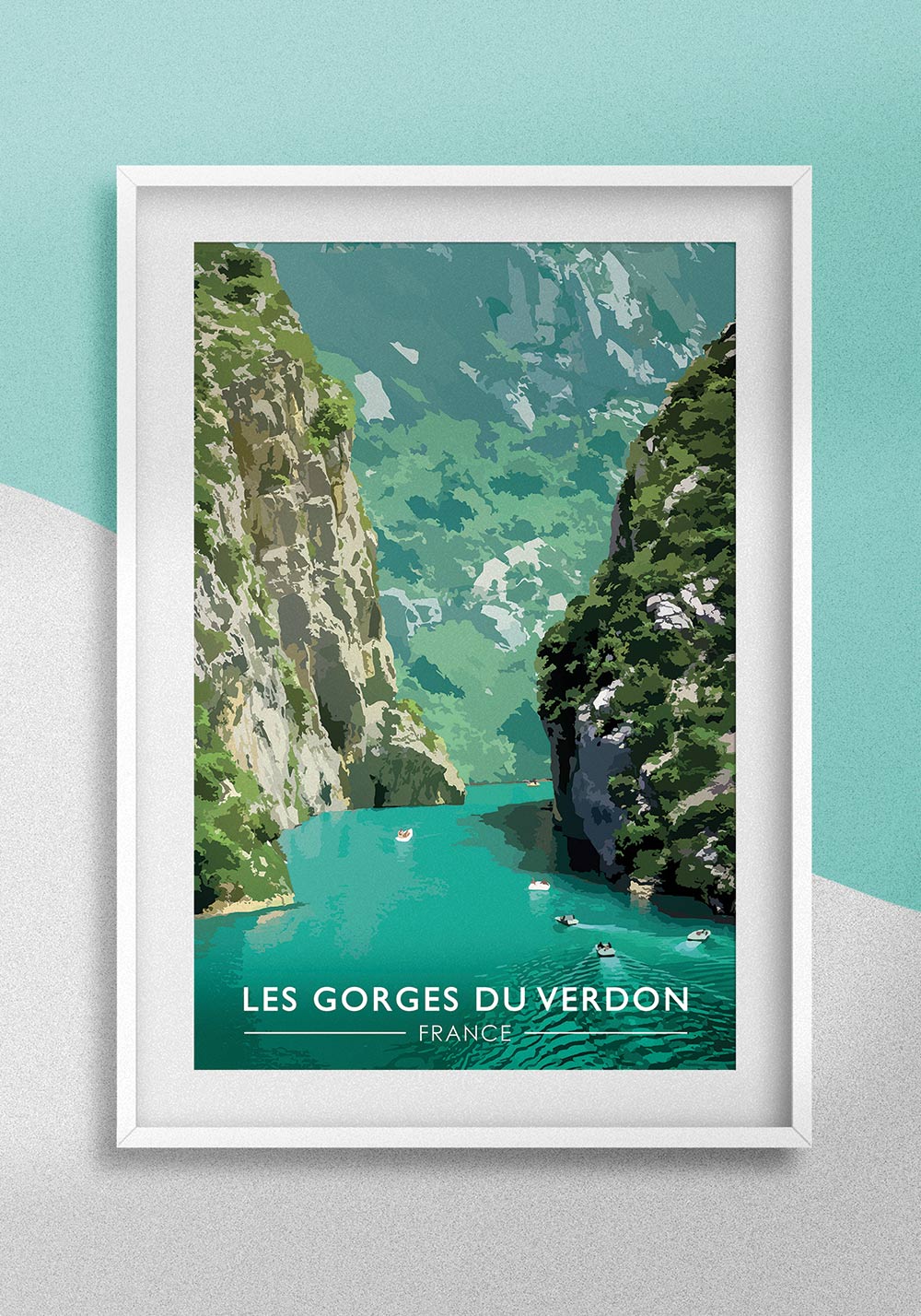 Affiche gorges du verdon montagne et rivière parc naturel du verdon artcamia