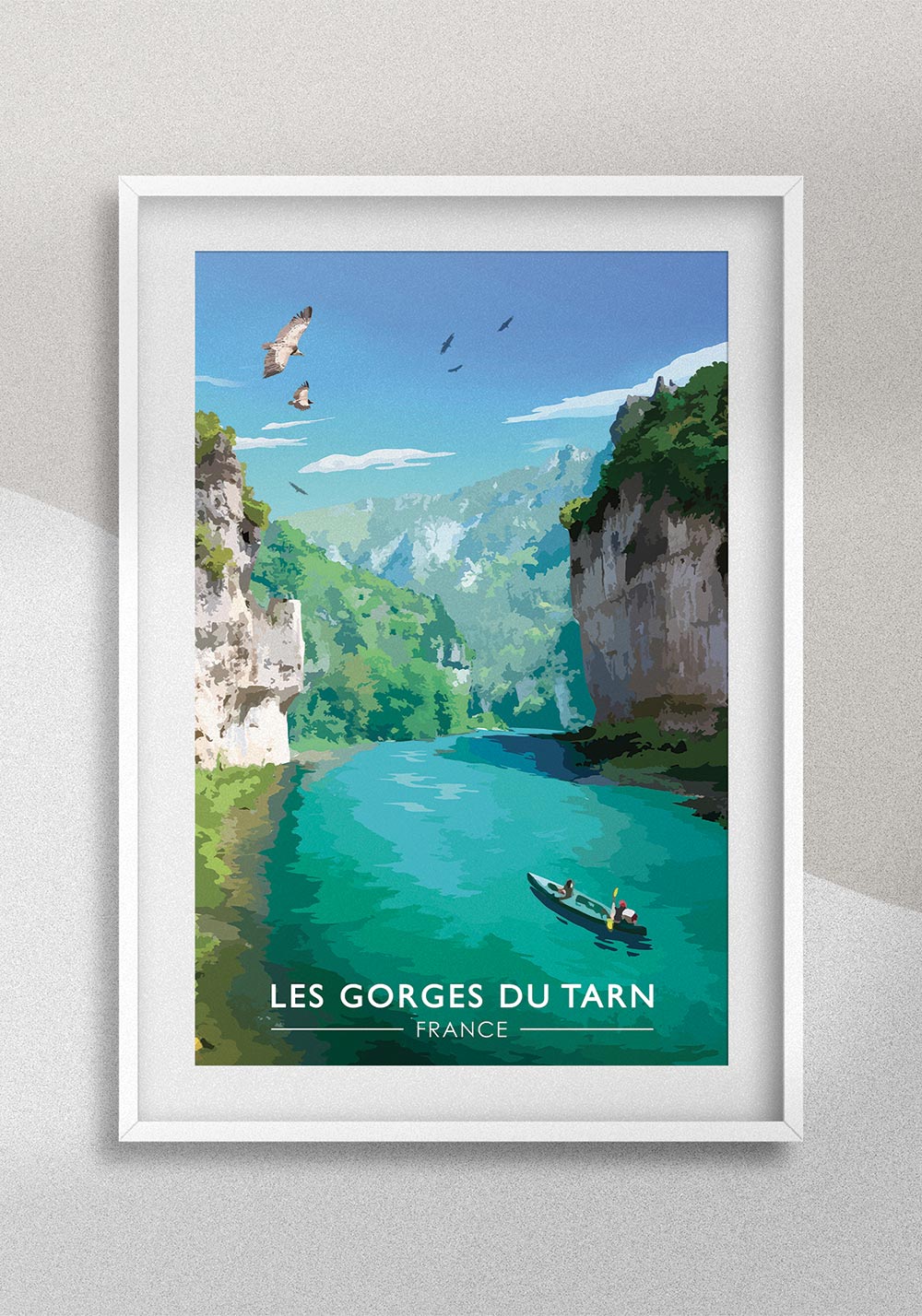 Affiche les Gorges du Tarn montagnes vautours Artcamia