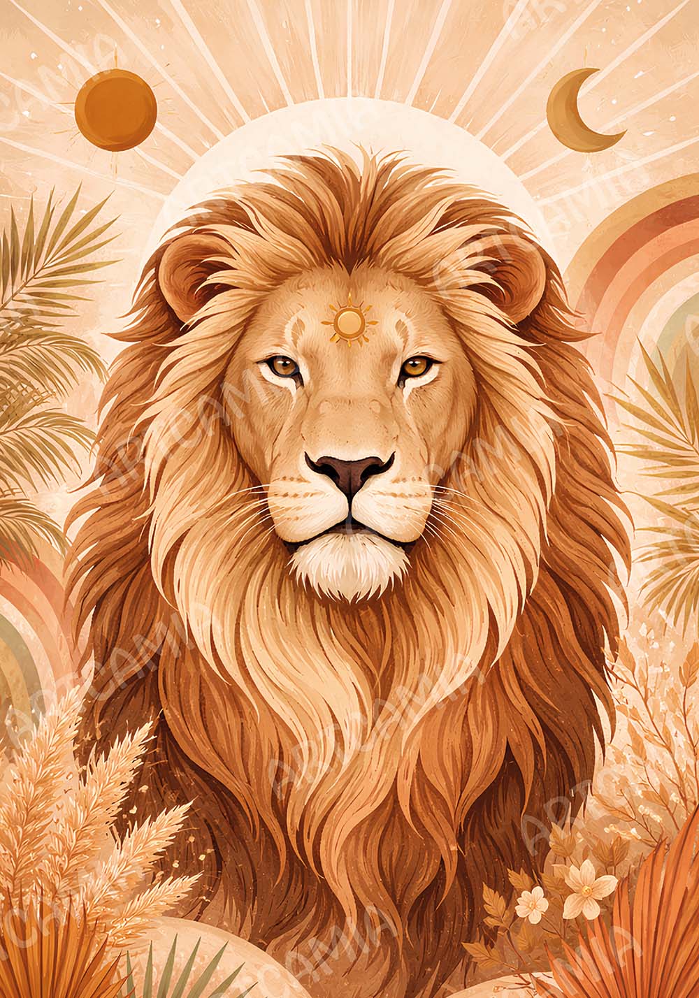 Affiche lion bohème