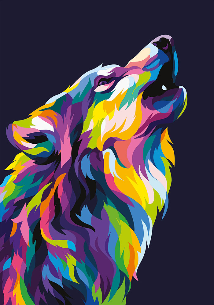 Affiche loup Pop Art