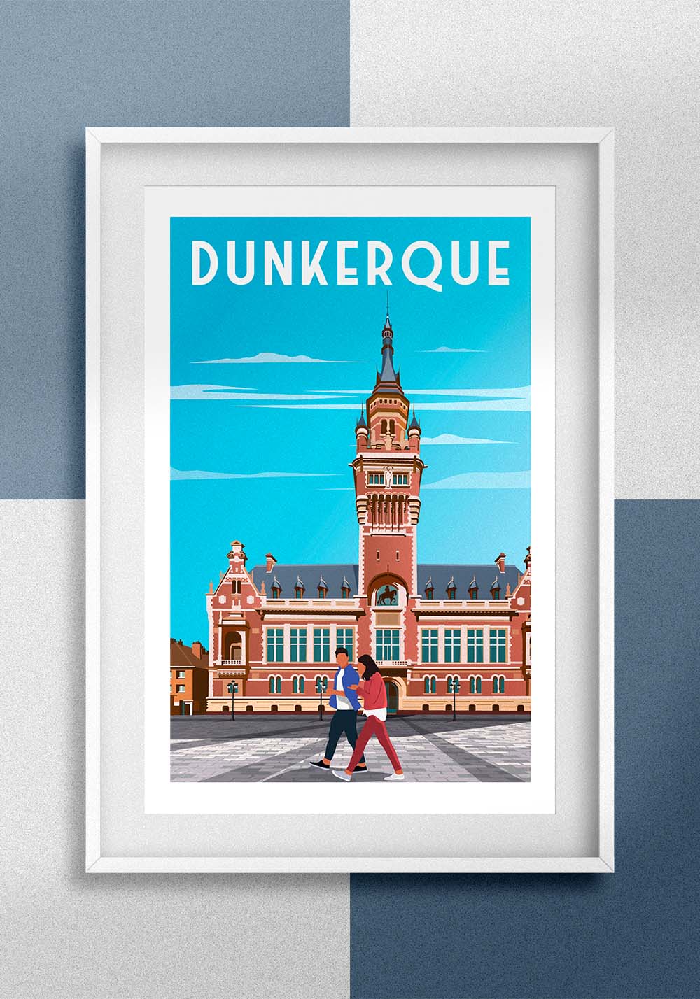 Affiche mairie et beffroi dunkerque