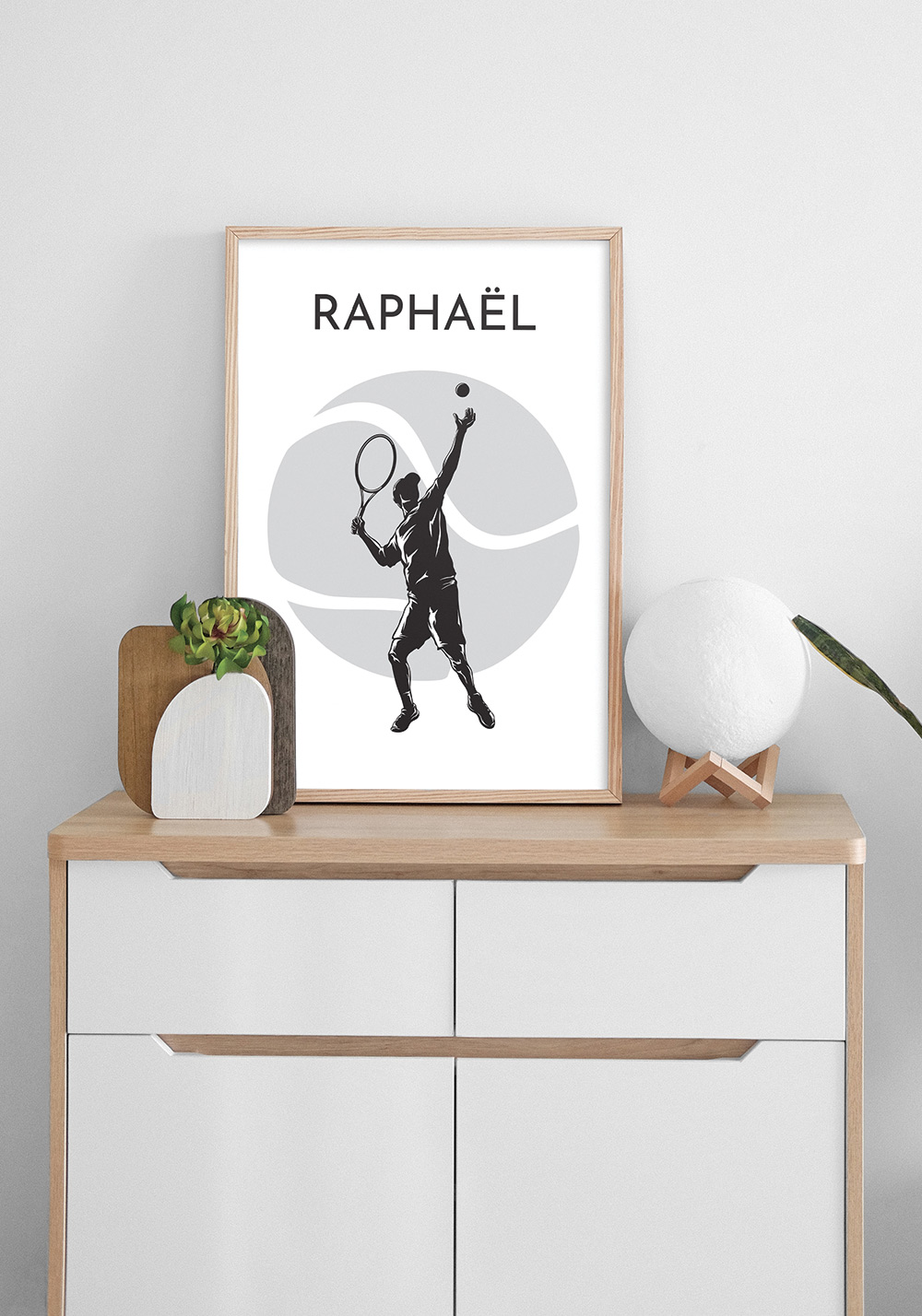 Affiche personnalisable prénom tennisman Artcamia