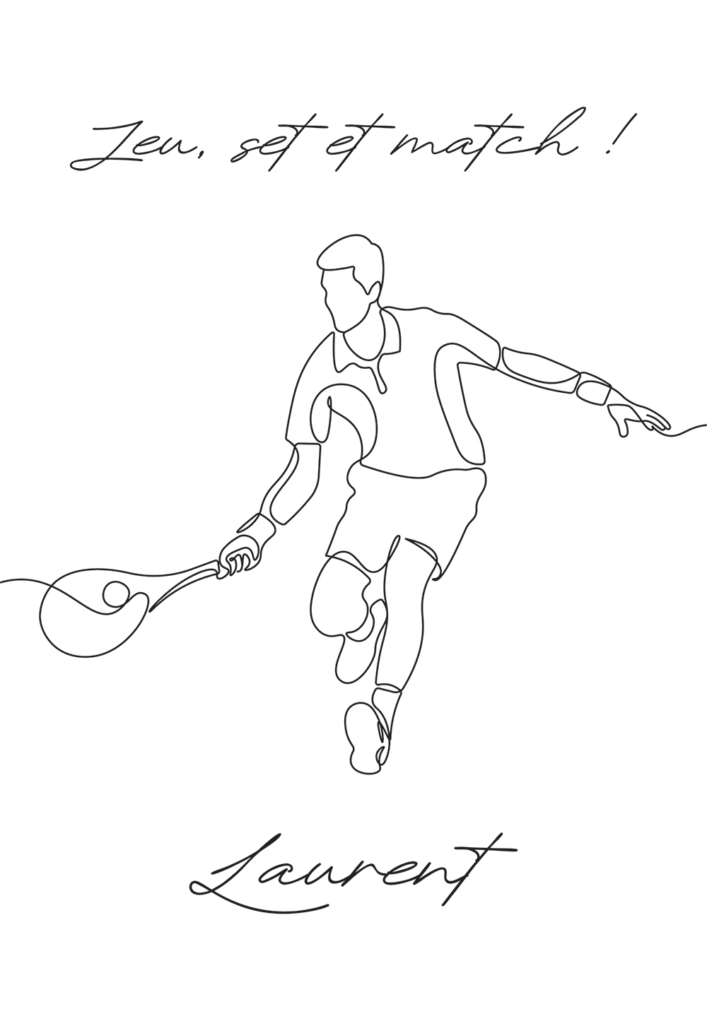 Affiche personnalisée tennis