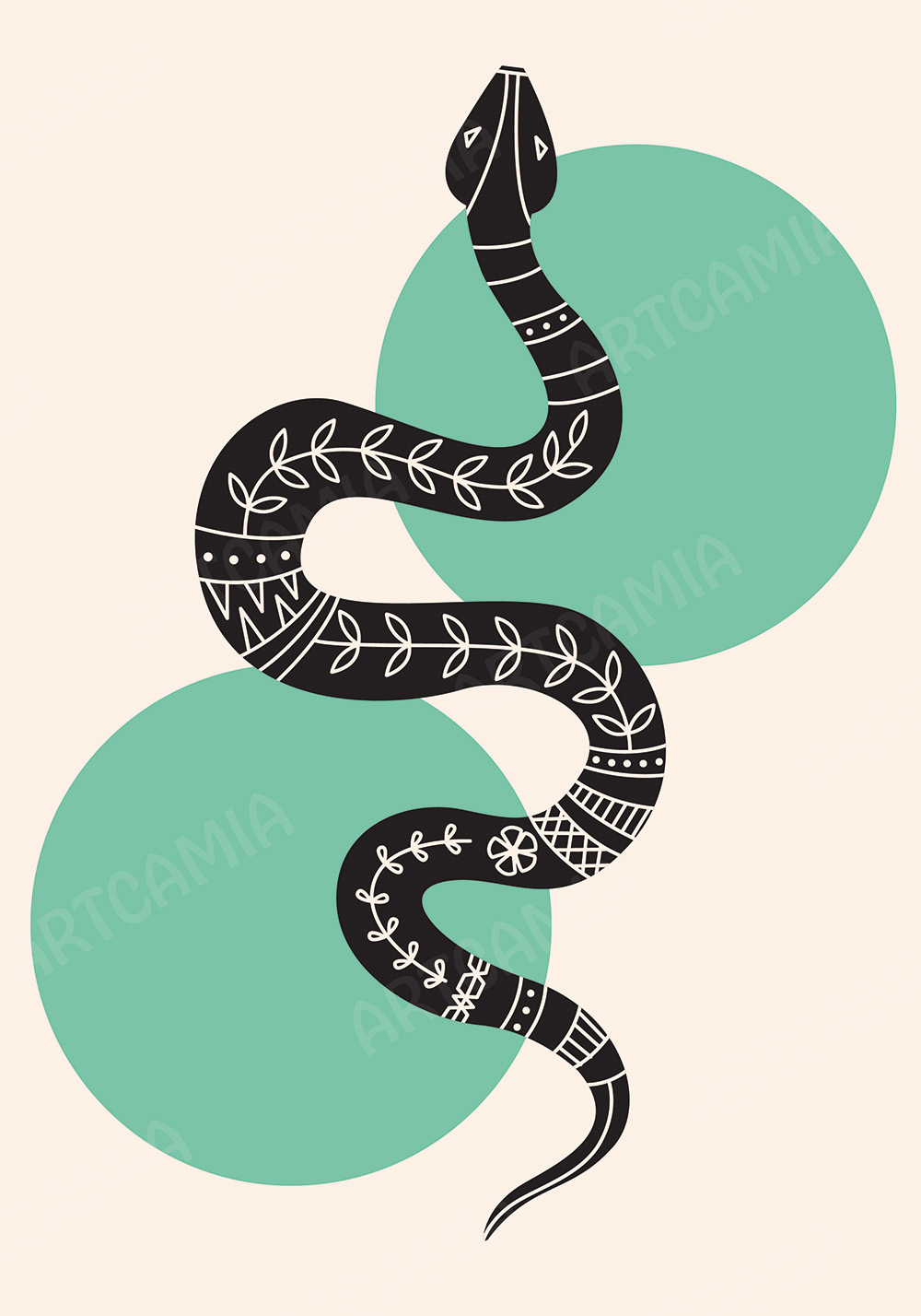 Affiche serpent moderne