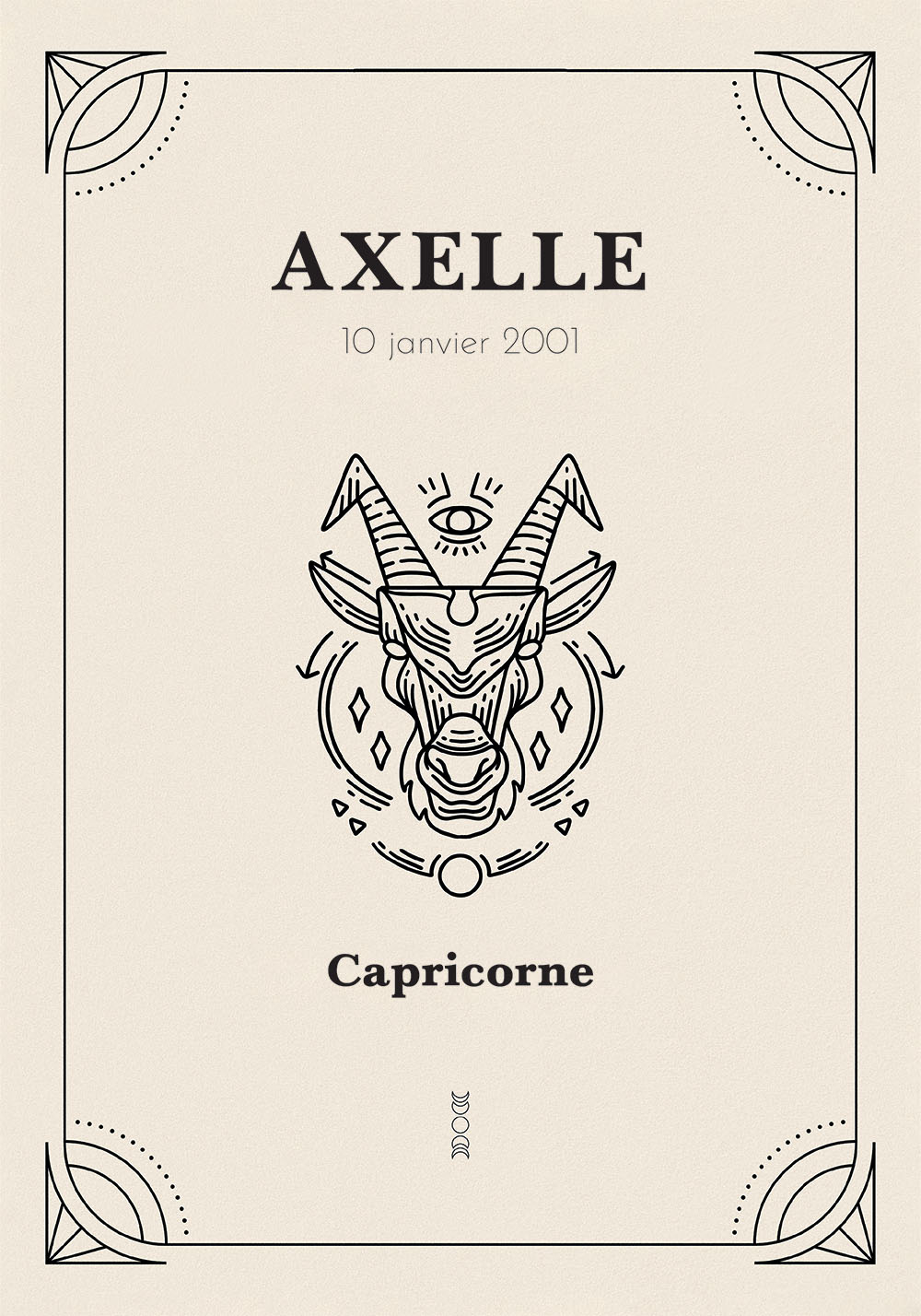 Affiche signe du zodiaque Capricorne