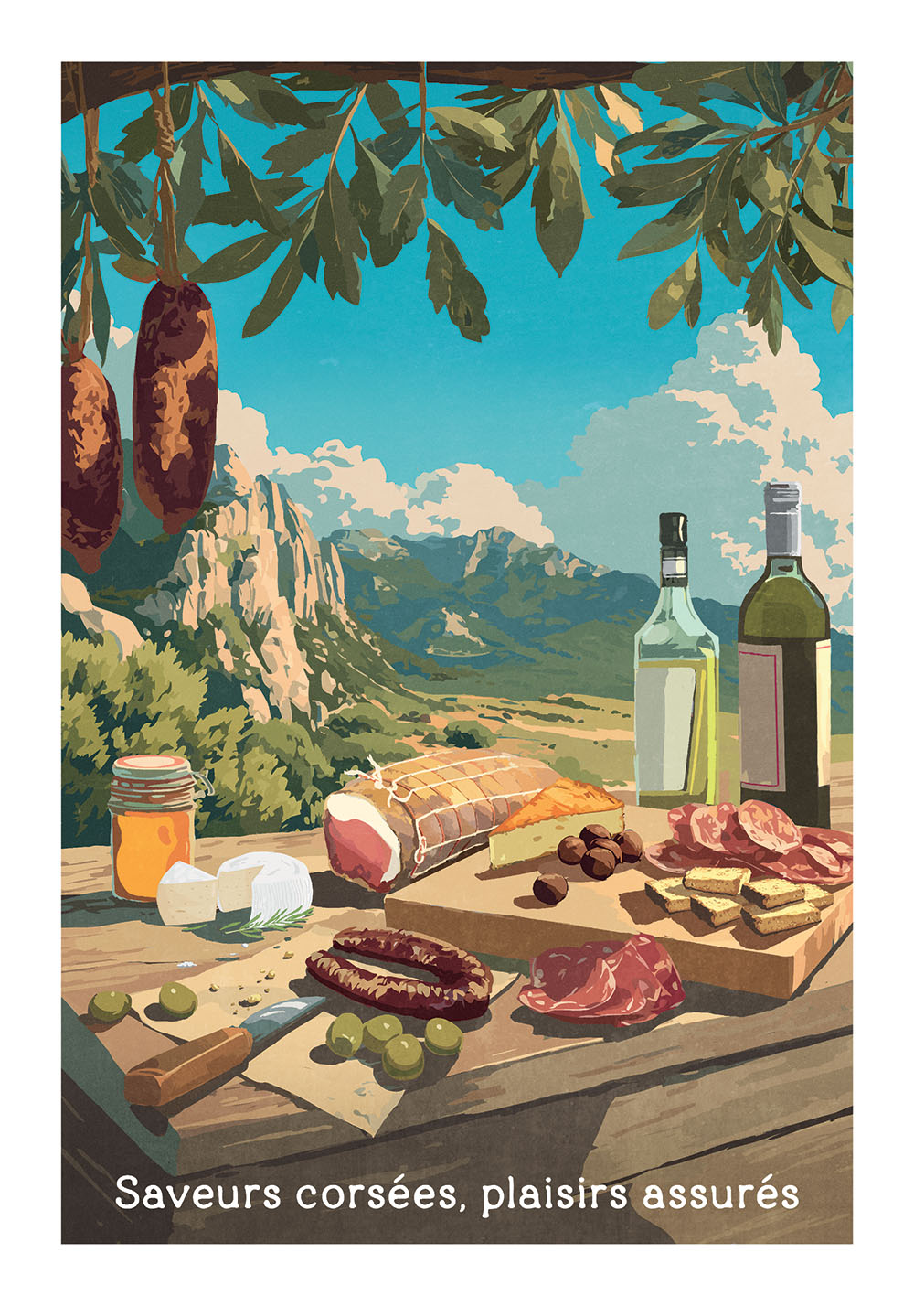 Affiche vintage gastronomie Corse