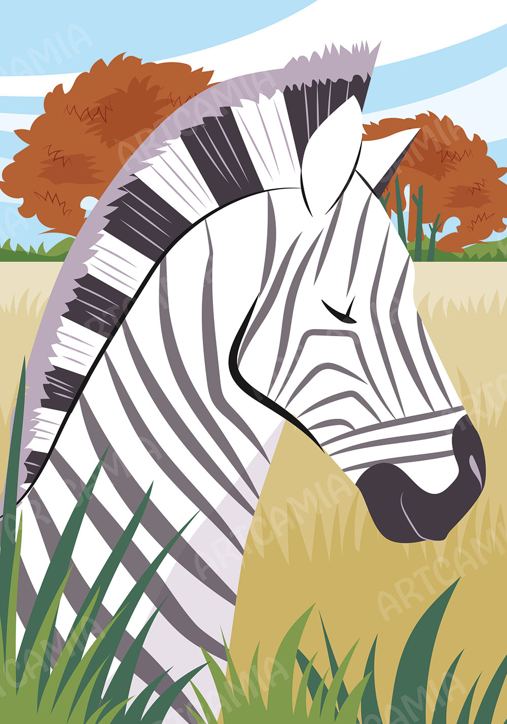 Affiche zèbre enfant